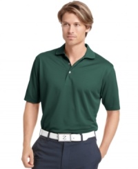 Play your best game with this Izod golf shirt featuring moisture wicking and UV protection. Play your best game with this Izod golf shirt featuring moisture wicking and UV protection.