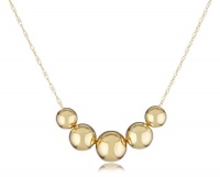 Duragold 14k Yellow Gold Five Bead Station Necklace (2-5mm, 2-6mm, 1-7mm ), 18 Duragold 14k Yellow Gold Five Bead Station Necklace (2-5mm, 2-6mm, 1-7mm ), 18