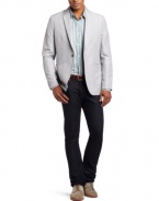 Perry Ellis Men's Slim Fit Linen Cotton Micro Stripe Jacket