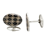 Dolan Bullock Sterling Silver Black and Grey Enamel Cuff Links Dolan Bullock Sterling Silver Black and Grey Enamel Cuff Links