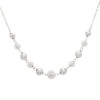 Sterling Silver Swarovski Elements Clear Crystal Beaded Ball Necklace, 17