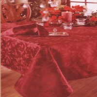Hollies Damask Printed Christmas Tablecloth, Extra Wide, 70-inch-by-104-inch, Red Hollies Damask Printed Christmas Tablecloth, Extra Wide, 70-inch-by-104-inch, Red