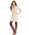 Style&co.'s petite sweater dress perfectly combines cozy knit appeal with on-trend touches.