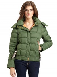 THE LOOKZip-off hoodStand collar with snap closures at throatConcealed front zip and snap closureLong sleevesDual front zip pockets with animal print fabric zip pullsLong sleeves with rib-knit cuffsSmocked waistbandTHE FITAbout 25 from shoulder to hemTHE MATERIALShell: polyesterFill: down/feathersFully linedCARE & ORIGINHand wash or dry cleanImportedModel shown is 5'9 (175cm) wearing US size 4. THE LOOKZip-off hoodStand collar with snap closures at throatConcealed front zip and snap closureLong sleevesDual front zip pockets with animal print fabric zip pullsLong sleeves with rib-knit cuffsSmocked waistbandTHE FITAbout 25 from shoulder to hemTHE MATERIALShell: polyesterFill: down/feathersFully linedCARE & ORIGINHand wash or dry cleanImportedModel shown is 5'9 (175cm) wearing US size 4.