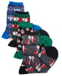 Hone your holiday style right down to your toes with these festive foot ornaments from Hot Sox. They'll look perfectly charming peeping out from under pants. Hone your holiday style right down to your toes with these festive foot ornaments from Hot Sox. They'll look perfectly charming peeping out from under pants.