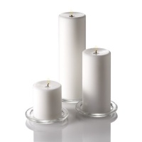 Set of 3 Hand Poured Pillar Candles, White Unscented Set of 3 Hand Poured Pillar Candles, White Unscented