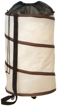 Household Essentials Polyester Pop Up Clothes Laundry Hamper, Natural with Brown Trim Household Essentials Polyester Pop Up Clothes Laundry Hamper, Natural with Brown Trim