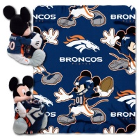 NFL Denver Broncos Mickey Mouse Pillow with Fleece Throw Blanket Set NFL Denver Broncos Mickey Mouse Pillow with Fleece Throw Blanket Set