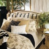 Lauren by Ralph Lauren Plage D'or 18 x 18 Black & Cream Floral/Stripe Throw Pillow