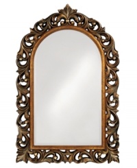 Fluid garlands curl and twist in antique bronze with gold inset, framing the arched Orleans mirror in rich, vintage grace. With an undeniable strength that looks at home amid sophisticated decor. Fluid garlands curl and twist in antique bronze with gold inset, framing the arched Orleans mirror in rich, vintage grace. With an undeniable strength that looks at home amid sophisticated decor.