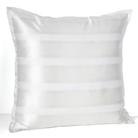 Crisp and bright, this Hudson Park Luxe decorative pillow boasts embellished stripes in silk and cotton in a polished shimmery white on white. Elegantly minimalist styling lets the luminous pattern shine through. Crisp and bright, this Hudson Park Luxe decorative pillow boasts embellished stripes in silk and cotton in a polished shimmery white on white. Elegantly minimalist styling lets the luminous pattern shine through.