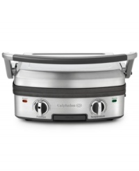 Pick an accurate temperature and grill to perfection in the comfort of your kitchen. With reversible, nonstick grill and griddle plates, this electric essential opens flat to accommodate thicker cuts of meat and vegetables and a front-access drip tray catches all of the excess oils and fats. Pick an accurate temperature and grill to perfection in the comfort of your kitchen. With reversible, nonstick grill and griddle plates, this electric essential opens flat to accommodate thicker cuts of meat and vegetables and a front-access drip tray catches all of the excess oils and fats.