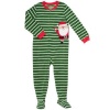 Carter's Boys 12-24 Months Christmas Striped Santa Footed Microfleece Sleeper