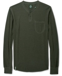 By LRG is this comfortable henley made from 100% cotton for breathability and coziness. Great solo or as an adder layer for warmth. By LRG is this comfortable henley made from 100% cotton for breathability and coziness. Great solo or as an adder layer for warmth.