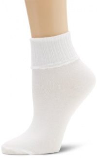 HUE Women's Huetopia Turn Cuff Sock, White, 9-11 HUE Women's Huetopia Turn Cuff Sock, White, 9-11