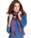 Keep a bright outlook all year long with this colorful Collection XIIX scarf that features rouched design detailing for a fun, free-spirited look.