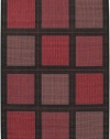 Couristan 1043/4000 Recife Summit 5-Feet 3-Inch by 7-Feet 6-Inch Rug, Terra Cotta and Black