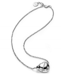 Distinctively designed. A spherical heart pendant accented by sparkling Swarovski crystals makes a striking statement on this necklace from Breil. Set in silver tone stainless steel. Approximate length: 18 inches. Approximate drop: 9/10 inch. Distinctively designed. A spherical heart pendant accented by sparkling Swarovski crystals makes a striking statement on this necklace from Breil. Set in silver tone stainless steel. Approximate length: 18 inches. Approximate drop: 9/10 inch.