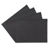 Benson Mills Allegro Faux Leather Placemat, Black, Set of 4