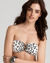 Carmen Marc Valvo's leopard print swimwear comes in all the best silhouettes; flatter your shoulders in this on-trend bandeau top.