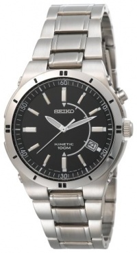 Seiko Men's SKA347 Kinetic Silver-Tone Watch Seiko Men's SKA347 Kinetic Silver-Tone Watch