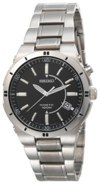 Seiko Men's SKA347 Kinetic Silver-Tone Watch