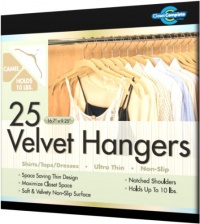Closet Complete Ultra Thin No Slip Velvet Hangers for Shirts and Dresses, Camel, Set of 25 Closet Complete Ultra Thin No Slip Velvet Hangers for Shirts and Dresses, Camel, Set of 25