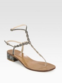 Adjustable, braided suede straps encrusted in shimmering beads, finished with a thong front and crystal-embellished heel. Crystal-coated heel, 1 (25mm)Beaded suede upperLeather lining and soleMade in ItalyOUR FIT MODEL RECOMMENDS ordering true size. Adjustable, braided suede straps encrusted in shimmering beads, finished with a thong front and crystal-embellished heel. Crystal-coated heel, 1 (25mm)Beaded suede upperLeather lining and soleMade in ItalyOUR FIT MODEL RECOMMENDS ordering true size.