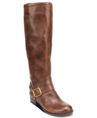 Great style from month to month. Lucky Brand's May boots feature a rounded toe and buckled strap detail across the vamp. Great style from month to month. Lucky Brand's May boots feature a rounded toe and buckled strap detail across the vamp.