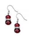 Versatile yet bold, these alluring drop earrings from Style&co. finish off your looks with red glass beads. Crafted in silver tone mixed metal. Approximate drop: 1 inch.