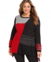 Pair your leggings with Style&co.'s long sleeve plus size sweater, punctuated by a handkerchief hem.