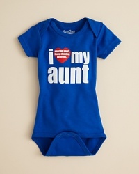 Sara Kety's cute bodysuit proclaims baby's love and affection for his mother (or father's) doting sister. Sara Kety's cute bodysuit proclaims baby's love and affection for his mother (or father's) doting sister.