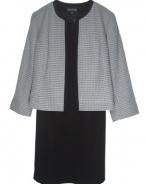 EVAN PICONE Women's Framed Tweed Jacket/Dress Suit-IVORY/BLACK-22W