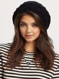Horizontal cable hat is a proven cold-weather essential, knitted in a rich blend of fine merino wool and cashmere.90% merino wool/10% cashmereSelf pom detailDry cleanMade in USA Horizontal cable hat is a proven cold-weather essential, knitted in a rich blend of fine merino wool and cashmere.90% merino wool/10% cashmereSelf pom detailDry cleanMade in USA