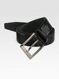 An elegant design to complement your dress wardrobe, crafted from printed leather with a textured, patent finish.LeatherAbout 1¼ wideImported An elegant design to complement your dress wardrobe, crafted from printed leather with a textured, patent finish.LeatherAbout 1¼ wideImported