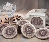 Monogram: L - Thirstystone Sandstone Coaster Set Monogram: L - Thirstystone Sandstone Coaster Set