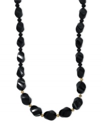 Make a statement. Alternating onyx (317 ct. t.w.) and gold beads create a striking look on this chunky EFFY Collection necklace. Set in 14k gold. Approximate length: 19 inches. Make a statement. Alternating onyx (317 ct. t.w.) and gold beads create a striking look on this chunky EFFY Collection necklace. Set in 14k gold. Approximate length: 19 inches.