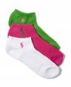 Lauren by Ralph Lauren cuts cotton-blend quarter socks in a sporty above-the-ankle length. Pack of six pairs.