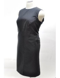Calvin Klein Black/stone Stripe Crew Neck Sleeveless Dress (14W) Calvin Klein Black/stone Stripe Crew Neck Sleeveless Dress (14W)