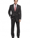 Michael Kors Mens Black Wool Single Breasted Suit 2-Buttons