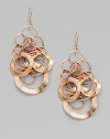 From the Lite Links Collection. A delightful cluster of links, large and small, smooth and wavy, creates a striking earring of sterling silver and 18k gold, warmly finished in 18k rose goldplating.18k gold and sterling silver with rose goldplating Drop, about 2½ Ear wire Made in USA