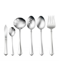 The antique-style Juilliard hostess set from Oneida appeals to traditional tastes with a delicately fluted handle and, in 18/10 stainless steel, will stay shiny and bright despite regular dishwasher cleaning. The antique-style Juilliard hostess set from Oneida appeals to traditional tastes with a delicately fluted handle and, in 18/10 stainless steel, will stay shiny and bright despite regular dishwasher cleaning.