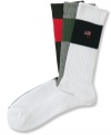 Look great as you're working out in these classic styled athletic crew socks by Polo Ralph Lauren.