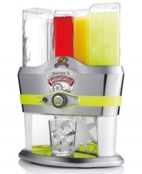 Party starter! With 48 recipes options and a 4-tank design, this frozen drink maker holds 1 type of alcohol and 3 drink mixers and is ready for every order that comes its way. An electronic display lets guests make drinks themselves and the I feel lucky button creates a surprise drink for the daring party-goer. Model MD3000. Party starter! With 48 recipes options and a 4-tank design, this frozen drink maker holds 1 type of alcohol and 3 drink mixers and is ready for every order that comes its way. An electronic display lets guests make drinks themselves and the I feel lucky button creates a surprise drink for the daring party-goer. Model MD3000.