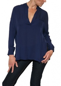Women's Vince Silk Tunic in Sapphire Size XS Women's Vince Silk Tunic in Sapphire Size XS