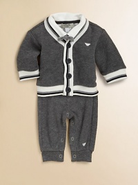 Your sophisticated little man will be ready for any occasion in this charming, handsome, four-piece set in a suit-inspired design, crafted of ultra-soft Your sophisticated little man will be ready for any occasion in this charming, handsome, four-piece set in a suit-inspired design, crafted of ultra-soft