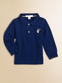 A long-sleeved classic, long on style and comfort for your little guy, in airy pique with Burberry touches.Ribbed polo collarLong sleeves with ribbed cuffsButton placket with woven check trimBurberry knight logo chest appliquéCottonMachine washImported Please note: Number of buttons may vary depending on size ordered. 