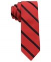 Bold stripes, bright colors, big ideas. Angle your way up to success with this Calvin Klein skinny tie.