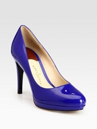 With a straightforward toe and attention-grabbing height this lustrous, simple silhouette has a slight platform and padded insole. Self-covered heel, 3½ (90mm)Covered platform, ½ (15mm)Compares to a 3 heel (75mm)Patent leather upperLeather lining and solePadded insoleImported With a straightforward toe and attention-grabbing height this lustrous, simple silhouette has a slight platform and padded insole. Self-covered heel, 3½ (90mm)Covered platform, ½ (15mm)Compares to a 3 heel (75mm)Patent leather upperLeather lining and solePadded insoleImported