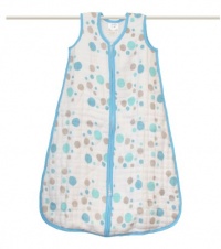 aden + anais Cozy Slumber Muslin Four Layer Sleeping Bag, Star Bright - Blue Spots, Medium aden + anais Cozy Slumber Muslin Four Layer Sleeping Bag, Star Bright - Blue Spots, Medium